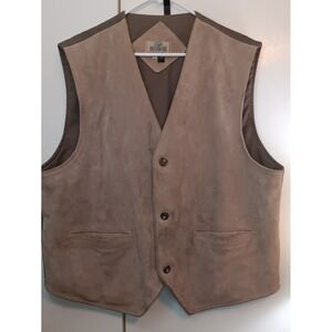 Vintage Redhead Mens Nubuck Leather Vest XL Hunting Western Gorpcore Utility